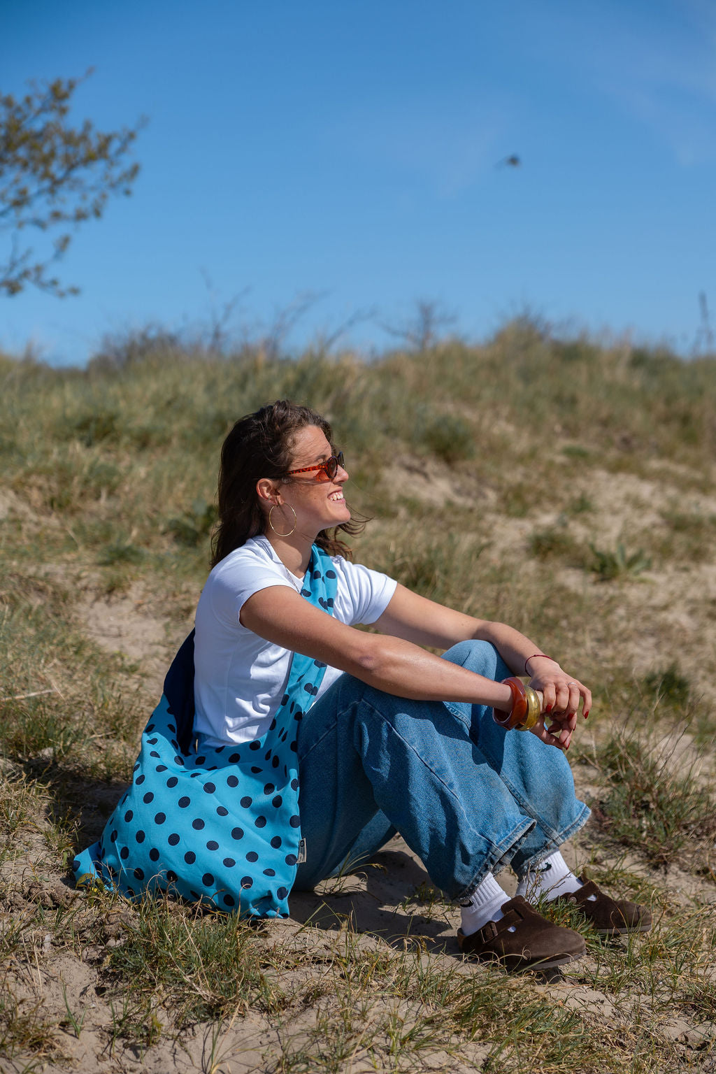 MAVIS BAG | Dark Blue Dots