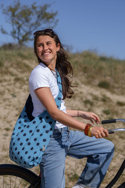 MAVIS BAG | Dark Blue Dots